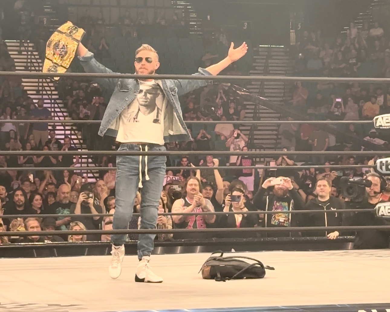 Orange Cassidy enters for an AEW Dynamite taping in Las Vegas