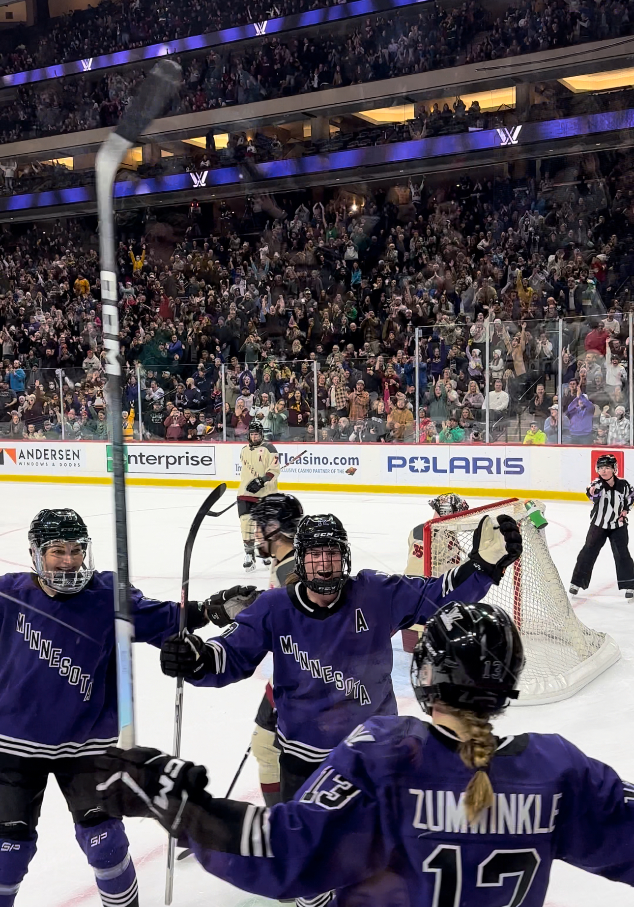 Grace Zumwinkle Scores the First Home Goal for PWHL Minnesota in Front of a Record-Setting Crowd of 13,316 at Xcel Energy Center, Jan. 6
